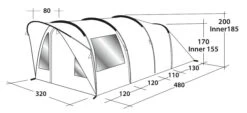 Outwell Lawndale 500 Tent 7 Outwell Lawndale 500 Tent -Vango || Kampa || Outwell Shop 111163 lawndale 500 drawing perspective2