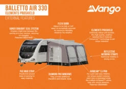 Vango Balletto Air 330 Elements ProShield Caravan Awning WIth Free Carpet -Vango || Kampa || Outwell Shop Balletto Air 330 EPS small