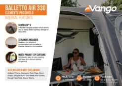Vango Balletto Air 330 Elements ProShield Caravan Awning WIth Free Carpet -Vango || Kampa || Outwell Shop Balletto Air 330 EPS2 small