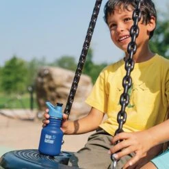 Klean Kanteen Kid Classic Sport Bottle 355ml - Surfs Up -Vango || Kampa || Outwell Shop K12CPPS SU boy bottle playground tire lifestyle