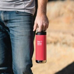 Klean Kanteen Insulated TK Wide With Café Cap 473ml - Brushed Steel -Vango || Kampa || Outwell Shop K16TKWPCC MP LS holding loop lifestyle