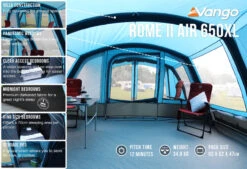Vango Rome II 650XL Airbeam Tent - With Free Footprint 17 Vango Rome II 650XL Airbeam Tent - With Free Footprint -Vango || Kampa || Outwell Shop RomeIIAir650XLlowres small