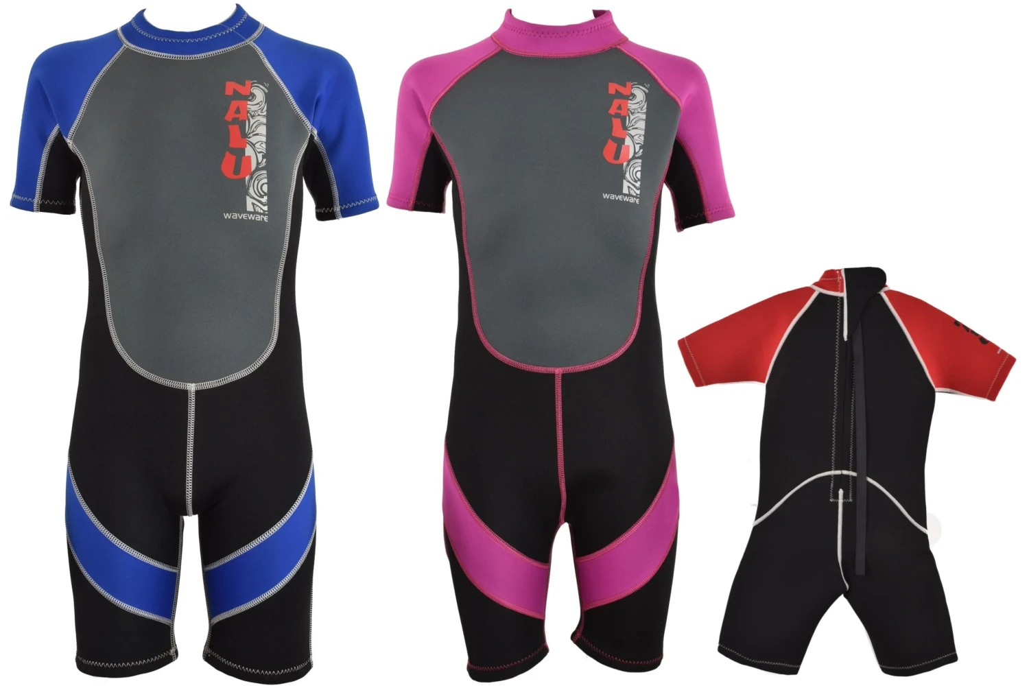 Nalu Childrens Shorty Wetsuits Red 2 Nalu Childrens Shorty Wetsuits Red - Image 2
