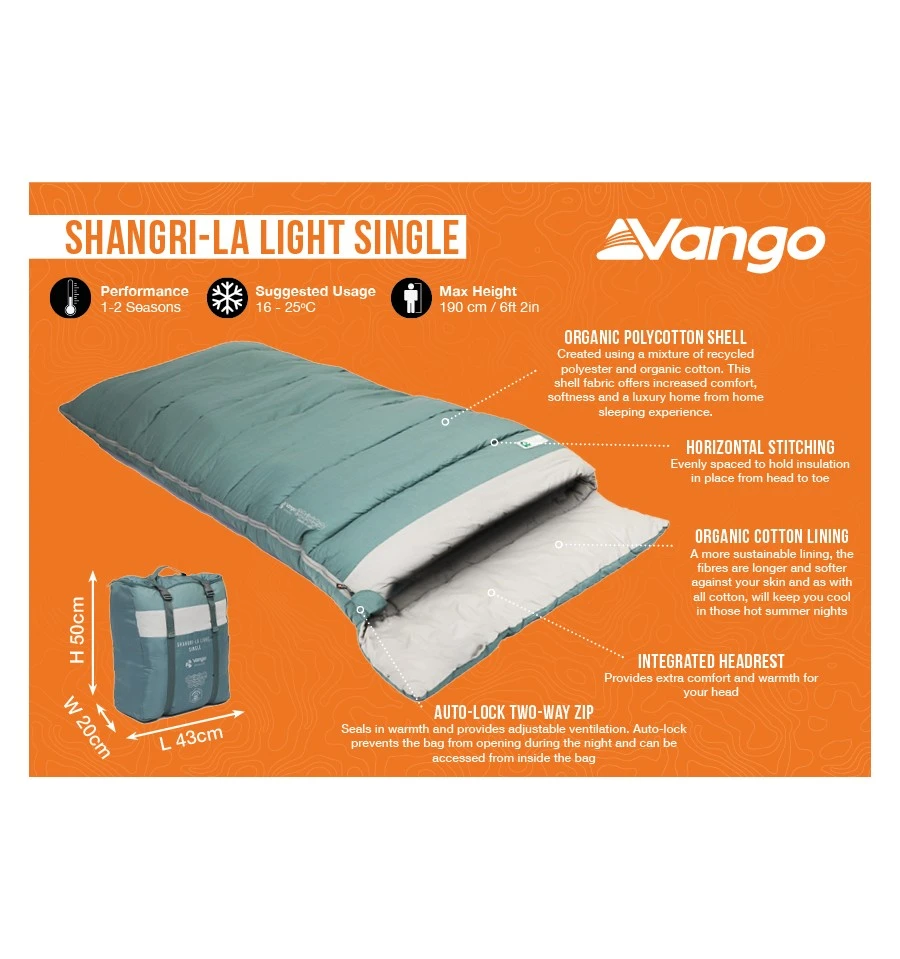 Vango Shangri-La Single Sleeping Bag 2 Vango Shangri-La Single Sleeping Bag - Image 2