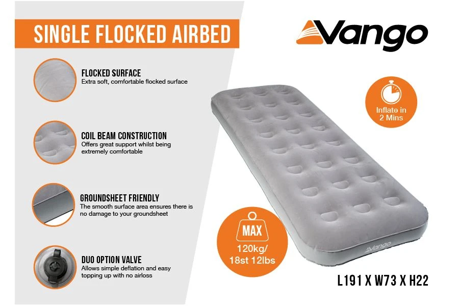 Vango Single Flock Airbed 2 Vango Single Flock Airbed - Image 2